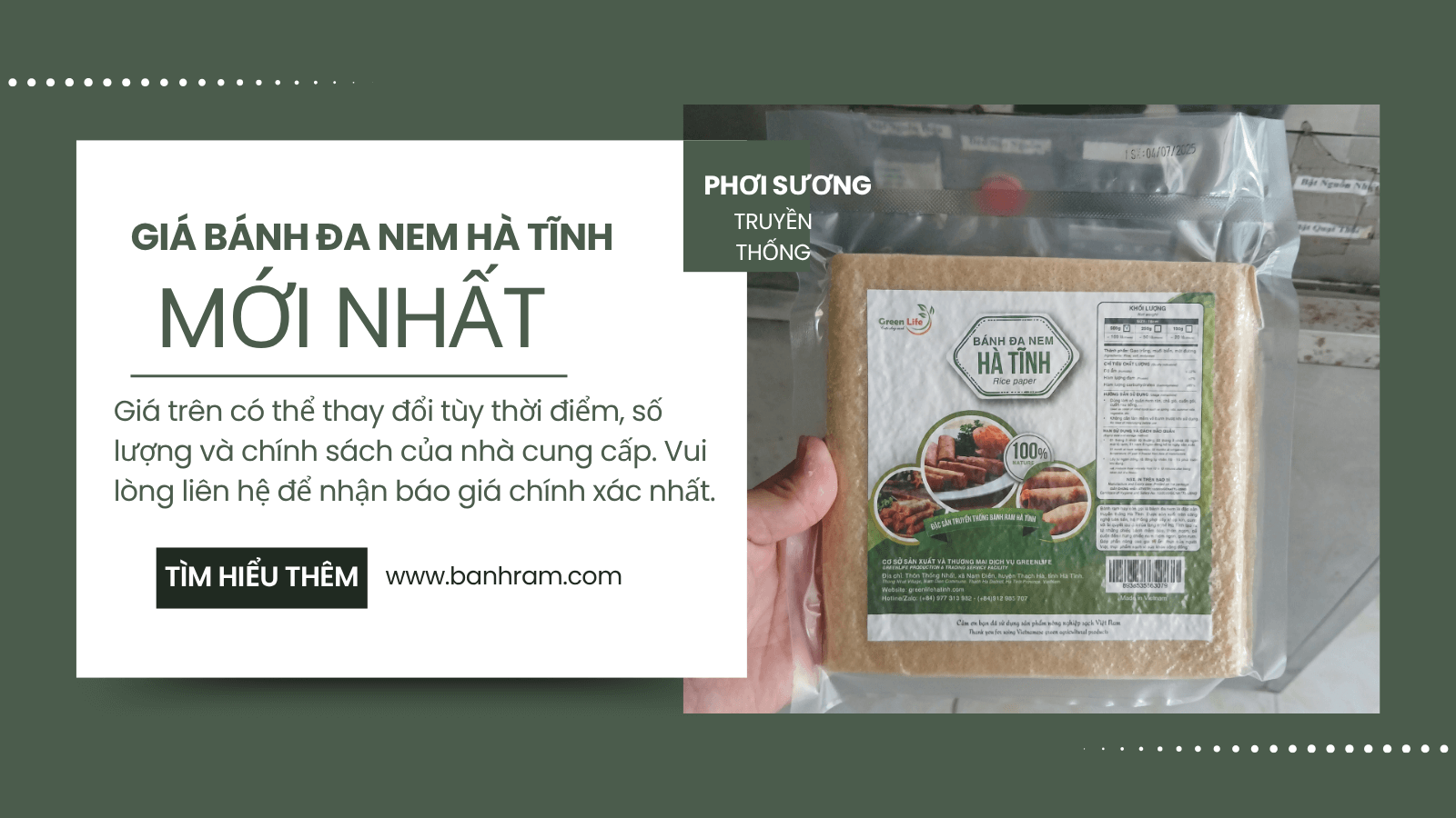 giá bánh đa nem Hà Tĩnh 2025