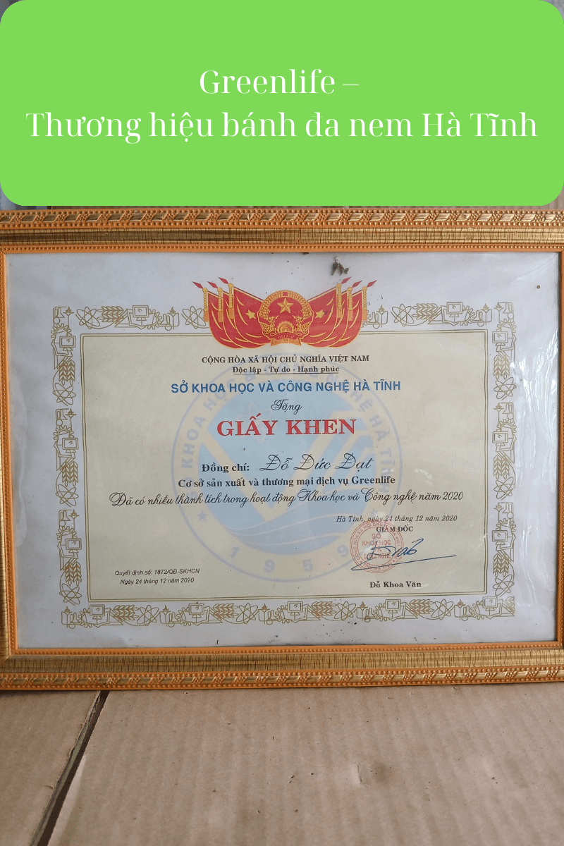 Bằng khen hệ thống phơi sấy khép kín