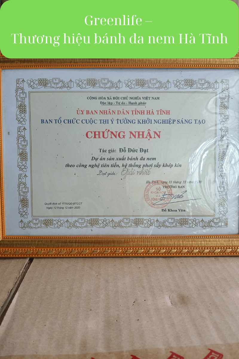 Giấy khen hệ thống phơi sấy khép kín